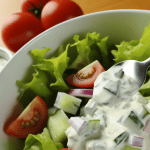 Prepara una ligera y sabrosa salsa de yogur con vinagre de sidra de manzana y requesón bajo en grasa, perfecta para aderezar ensaladas y verduras crudas. Con un toque de mostaza y hierbas aromáticas, esta salsa es el aliado ideal para aquellos que desean mantenerse ligeros sin renunciar al sabor.