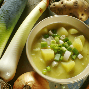 La Vichyssoise è una crema di porri e patate di origini francesi, perfetta come antipasto raffinato o piatto leggero estivo. Questa ricetta classica prevede l'uso di porri, patate, brodo di pollo, panna fresca e un tocco di burro, creando un equilibrio di sapori delicati e cremosità. Guarnite con prezzemolo fresco e un tocco di noce moscata grattugiata per un tocco unico.