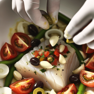 Il Merluzzo Alla Provenzale è un piatto mediterraneo francese, gustoso e delicato, preparato con merluzzo, funghi, cipolle, aglio, pomodori, olio d'oliva, vino bianco, erbe aromatiche e pangrattato. Perfetto per chi ama i sapori freschi del pesce e delle erbe aromatiche.