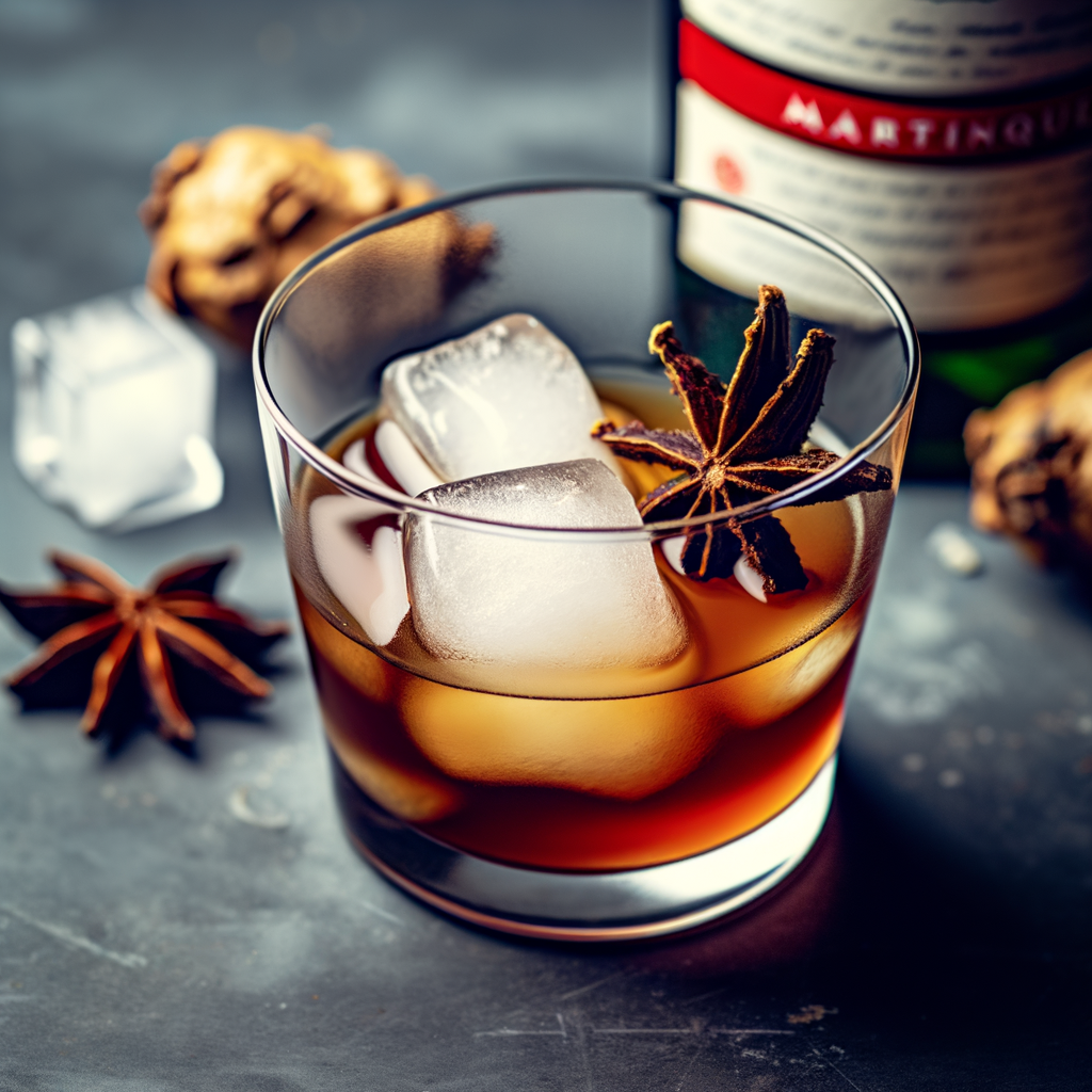 The Martinique Cocktail is a blend of red vermouth, rum, and orange bitter, served with ice and citrus slices. Add a unique touch by caramelizing the orange slice and sprinkling a dash of cinnamon. Always remember to drink responsibly!